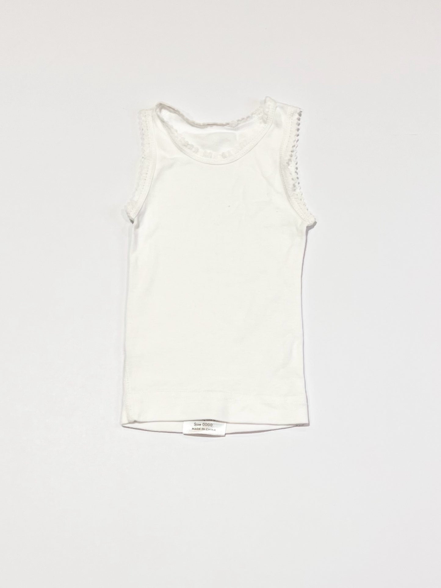 White lace trim singlet - Size 0000