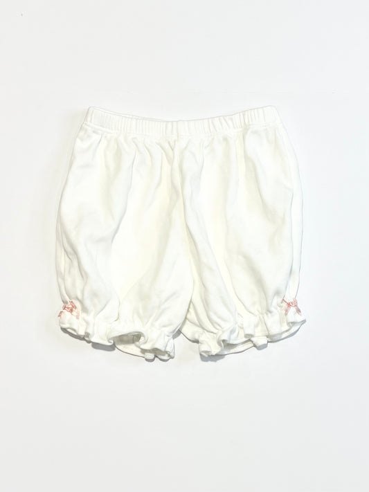 White jersey bloomers - Size 6-9 months