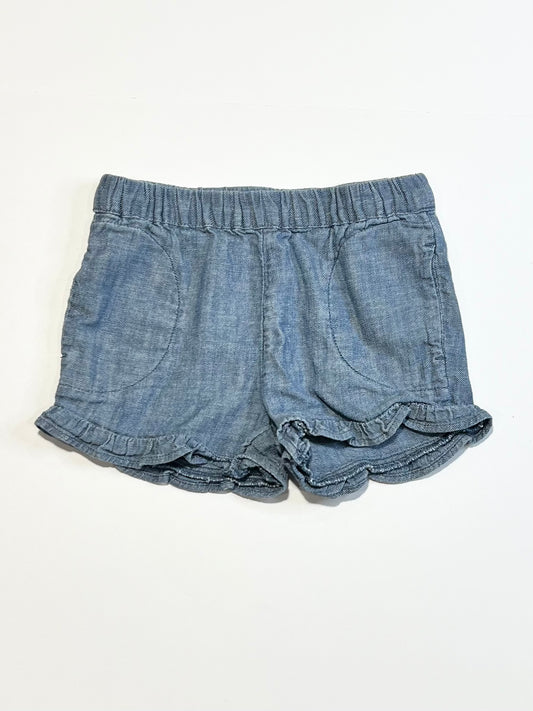 Chambray ruffle shorts - Size 0