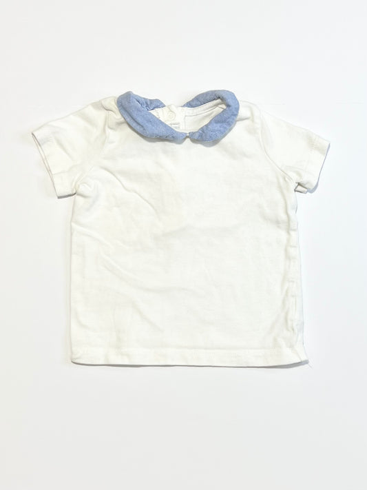 White collared tee - Size 9-12 months