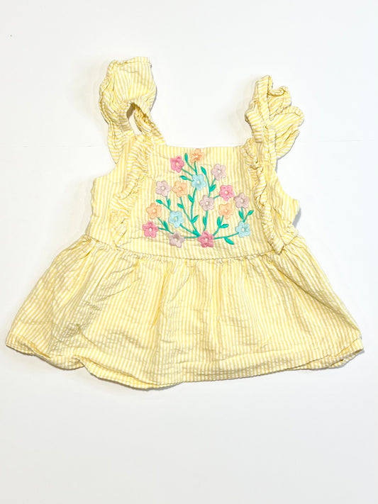 Embroidered seersucker top - Size 0