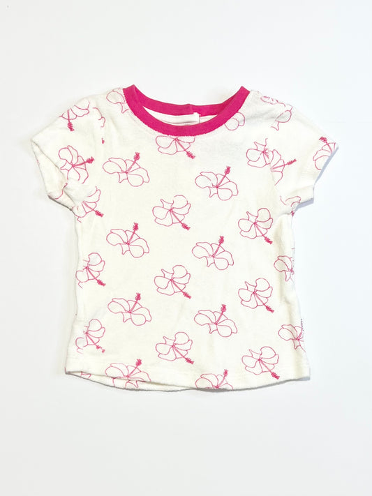 Terry floral tee - Size 0