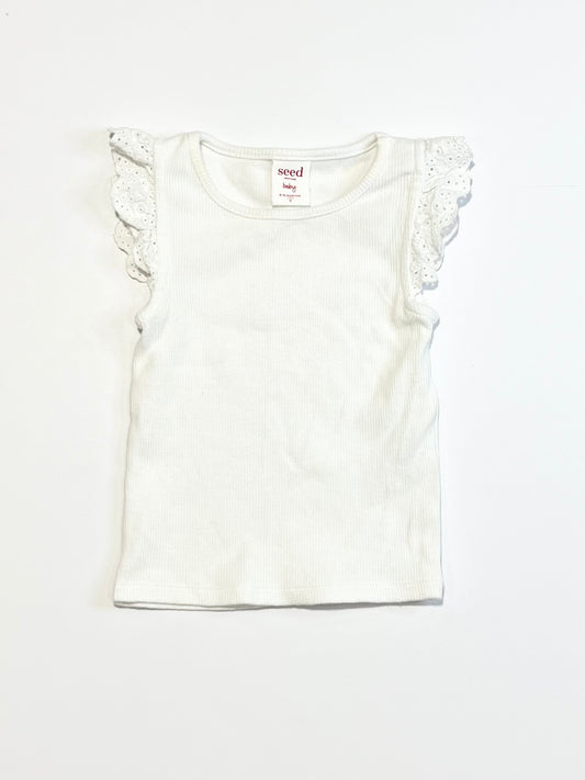 White ribbed tank - Size 0