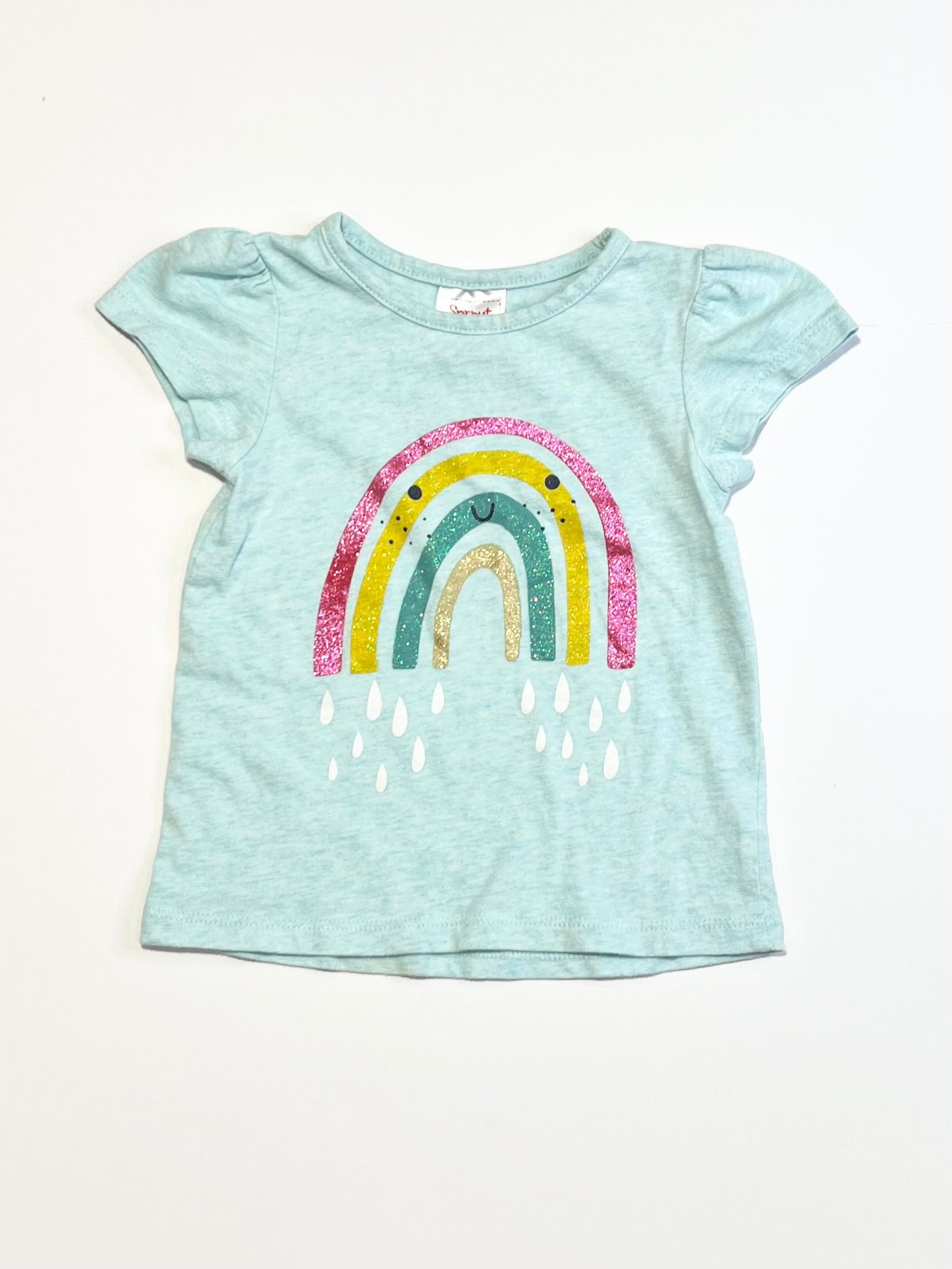 Rainbow glitter tee - Size 0