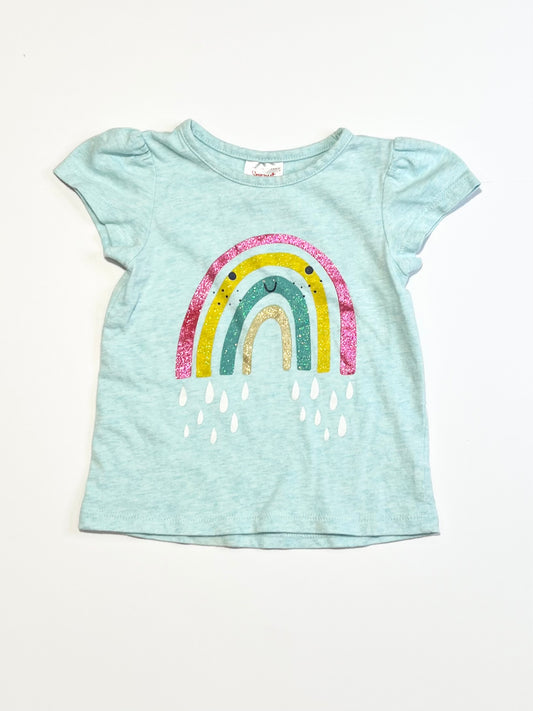 Rainbow glitter tee - Size 0