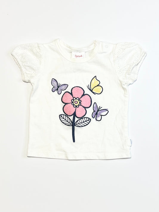 White flower tee - Size 0