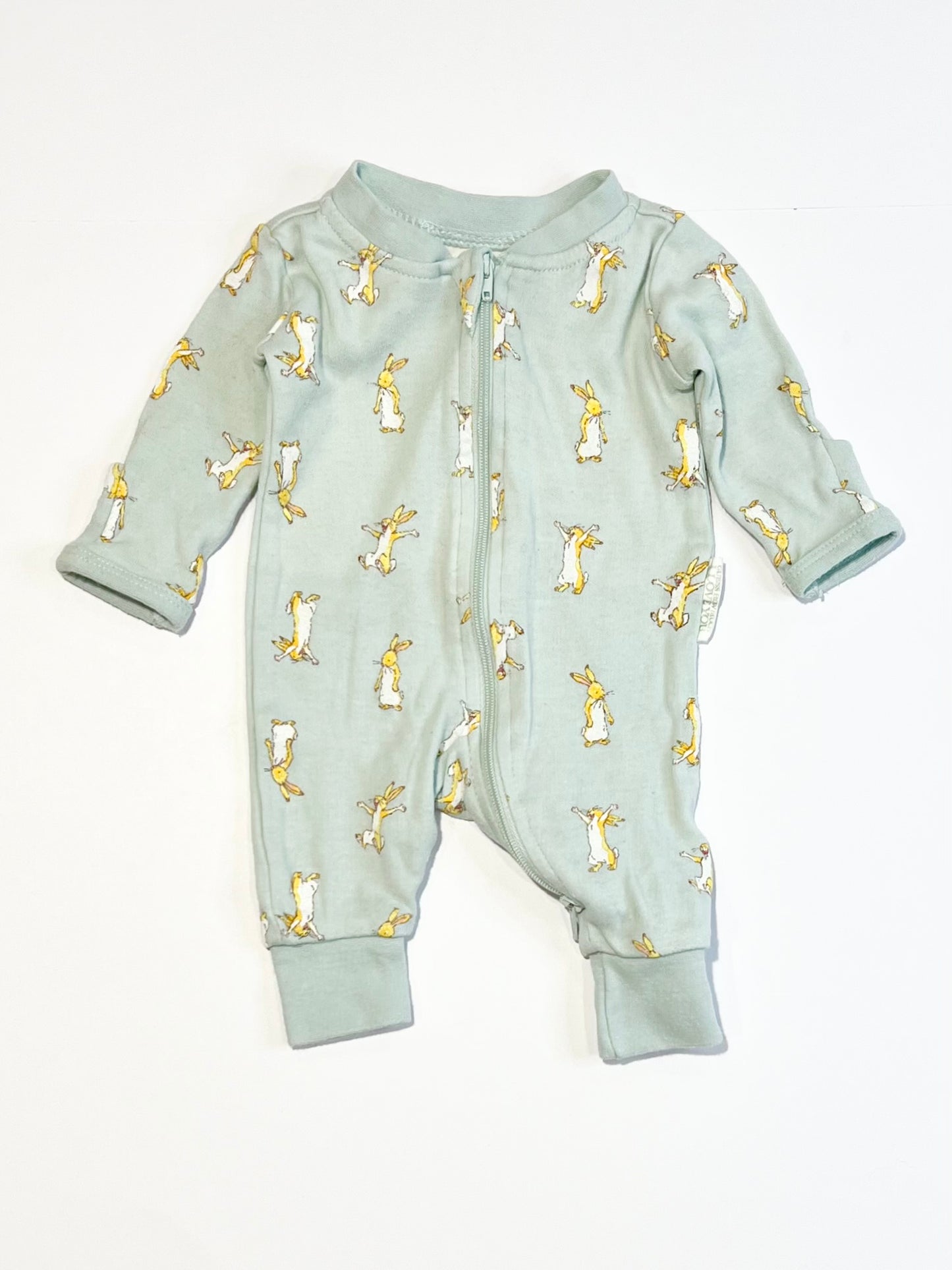 Green bunny zip onesie - Size 0000
