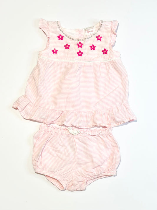 Striepd embroidered set - Size 0