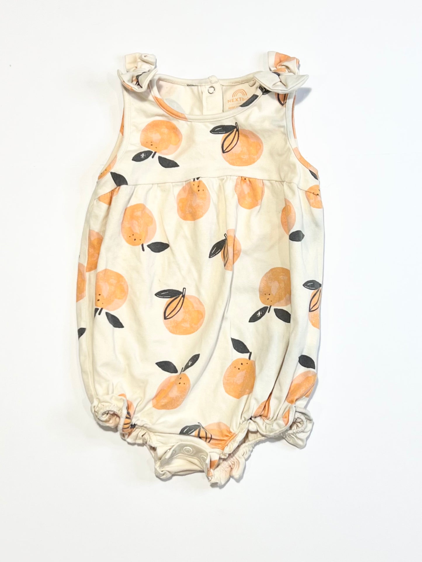Jersey oranges romper - Size 9-12 months