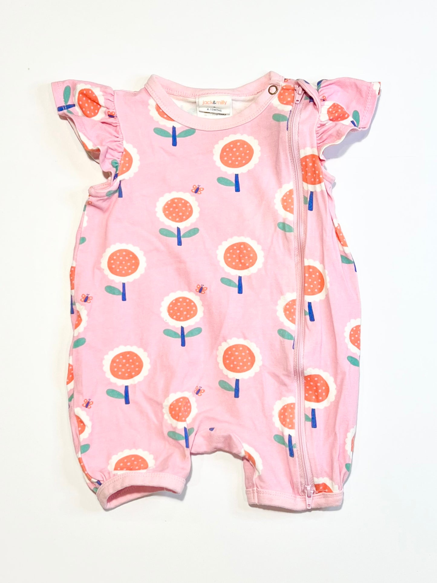 Floral zip romper - Size 0