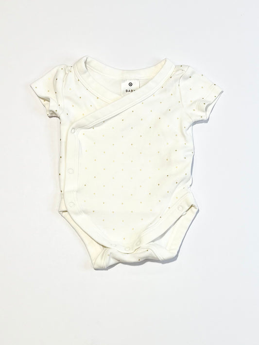 Spotty cross-over bodysuit - Size 0000