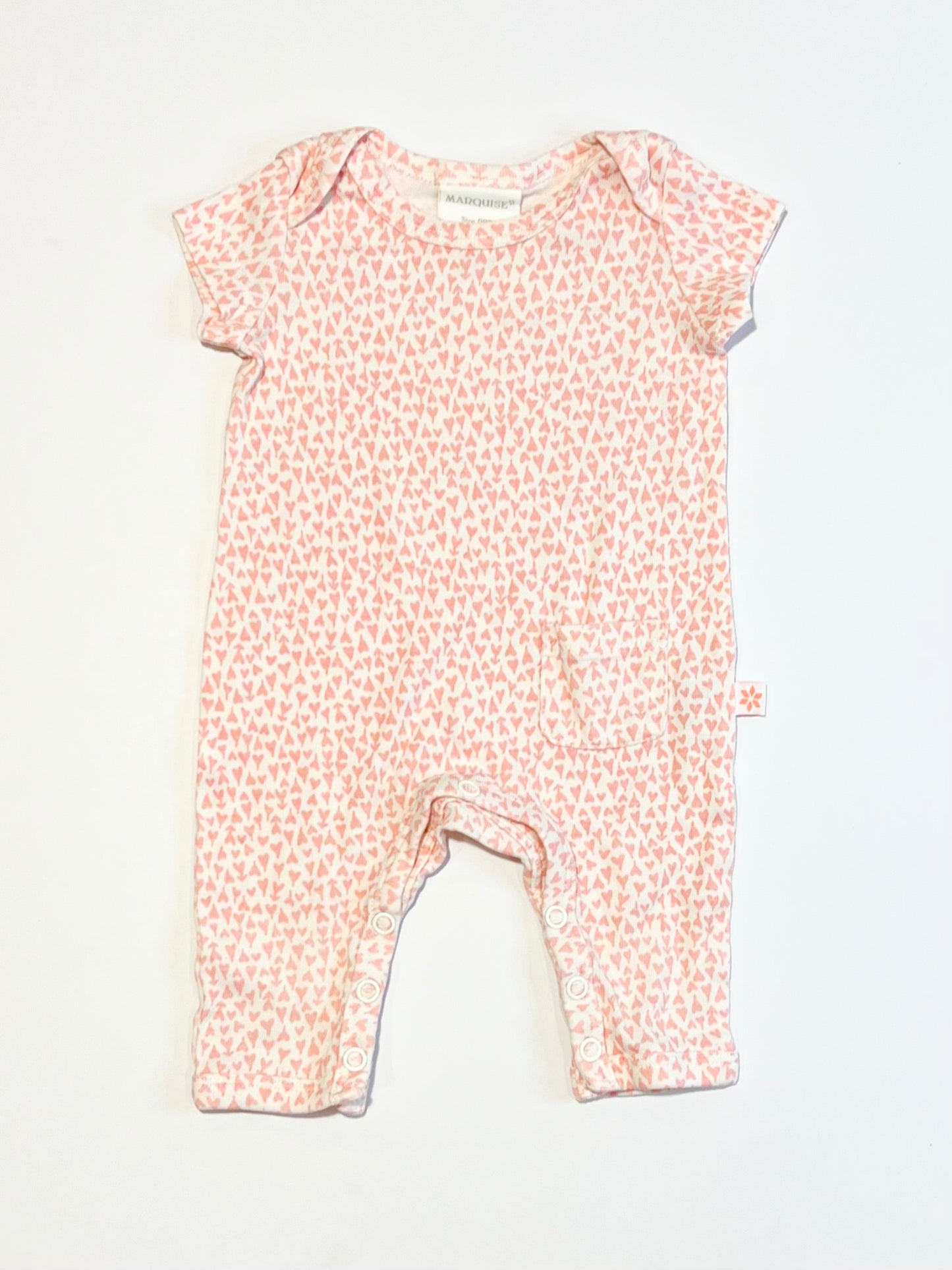 Ribbed hearts romper - Size 0000