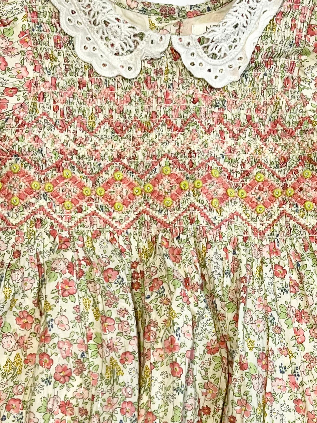 Smocked floral dress - Size 6-9 months