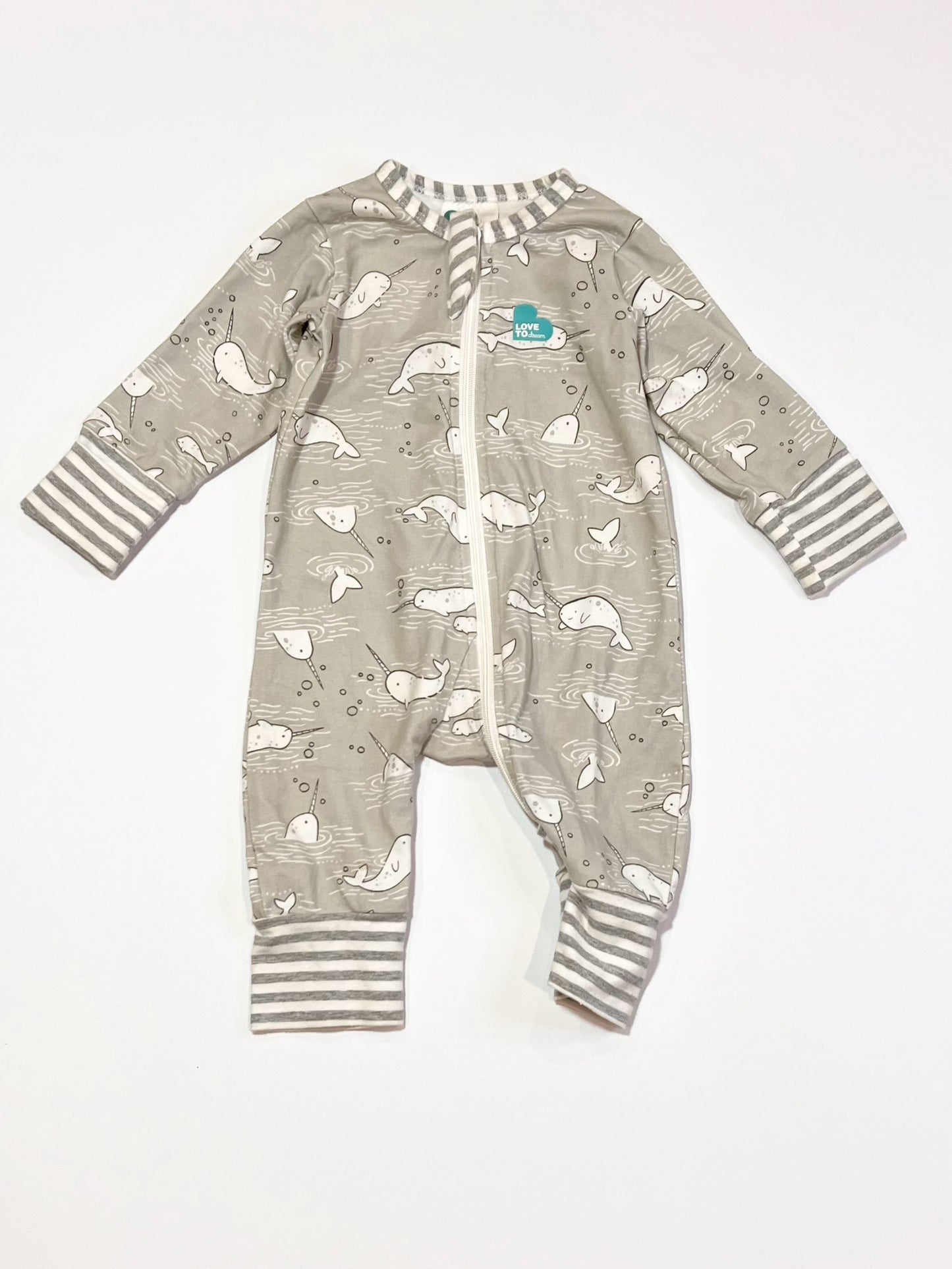 Narwhal zip onesie - Size 0000