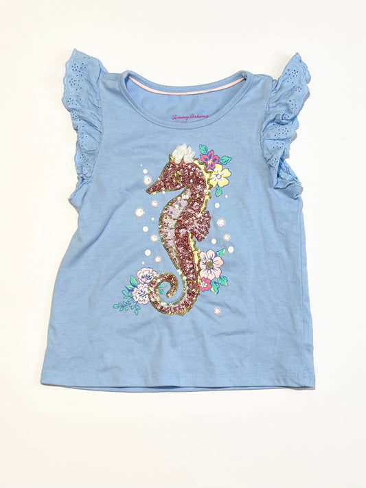 Sequined seahorse tank - Size 5-6
