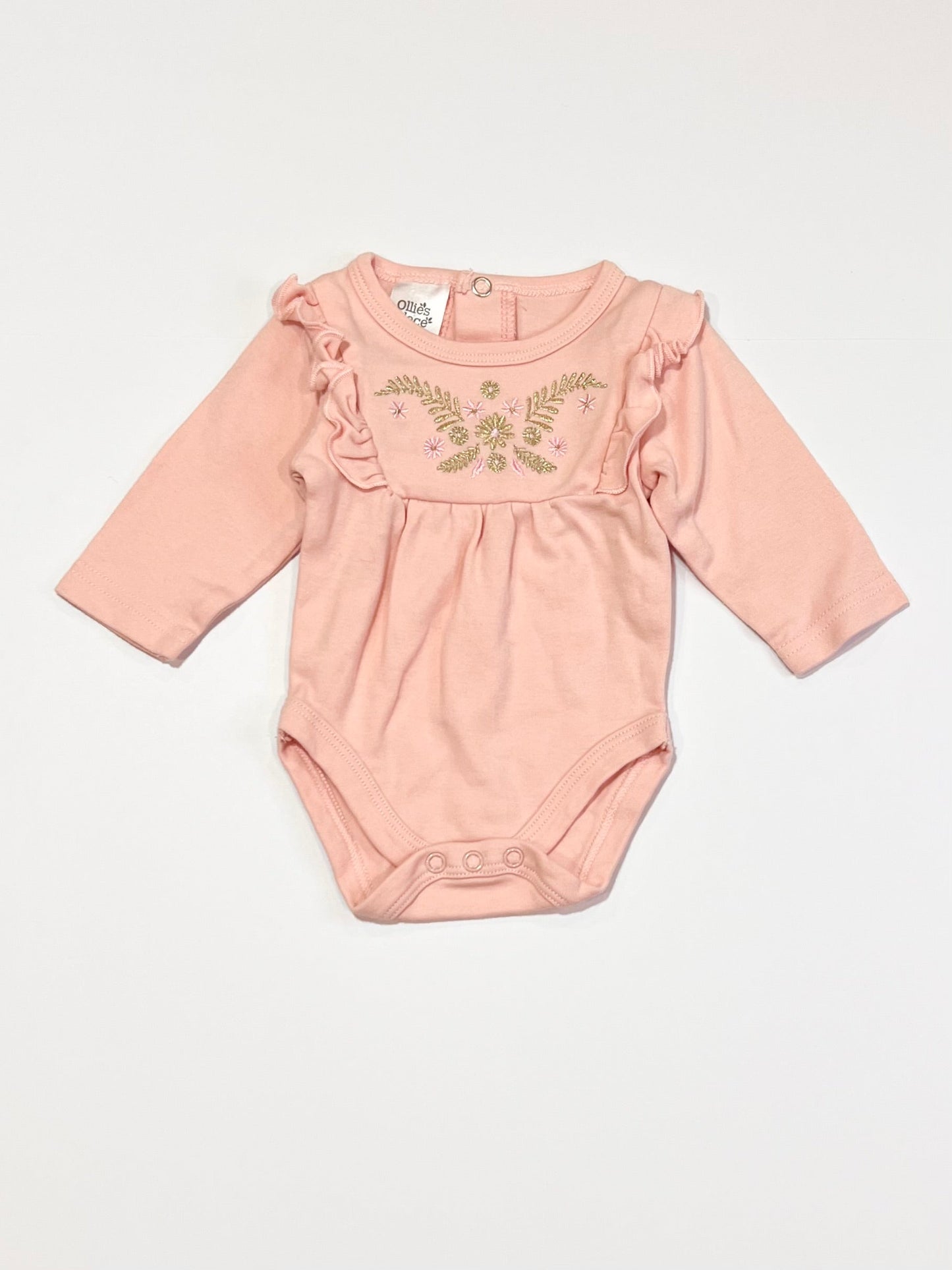 Embroidered pink bodysuit - Size 0000