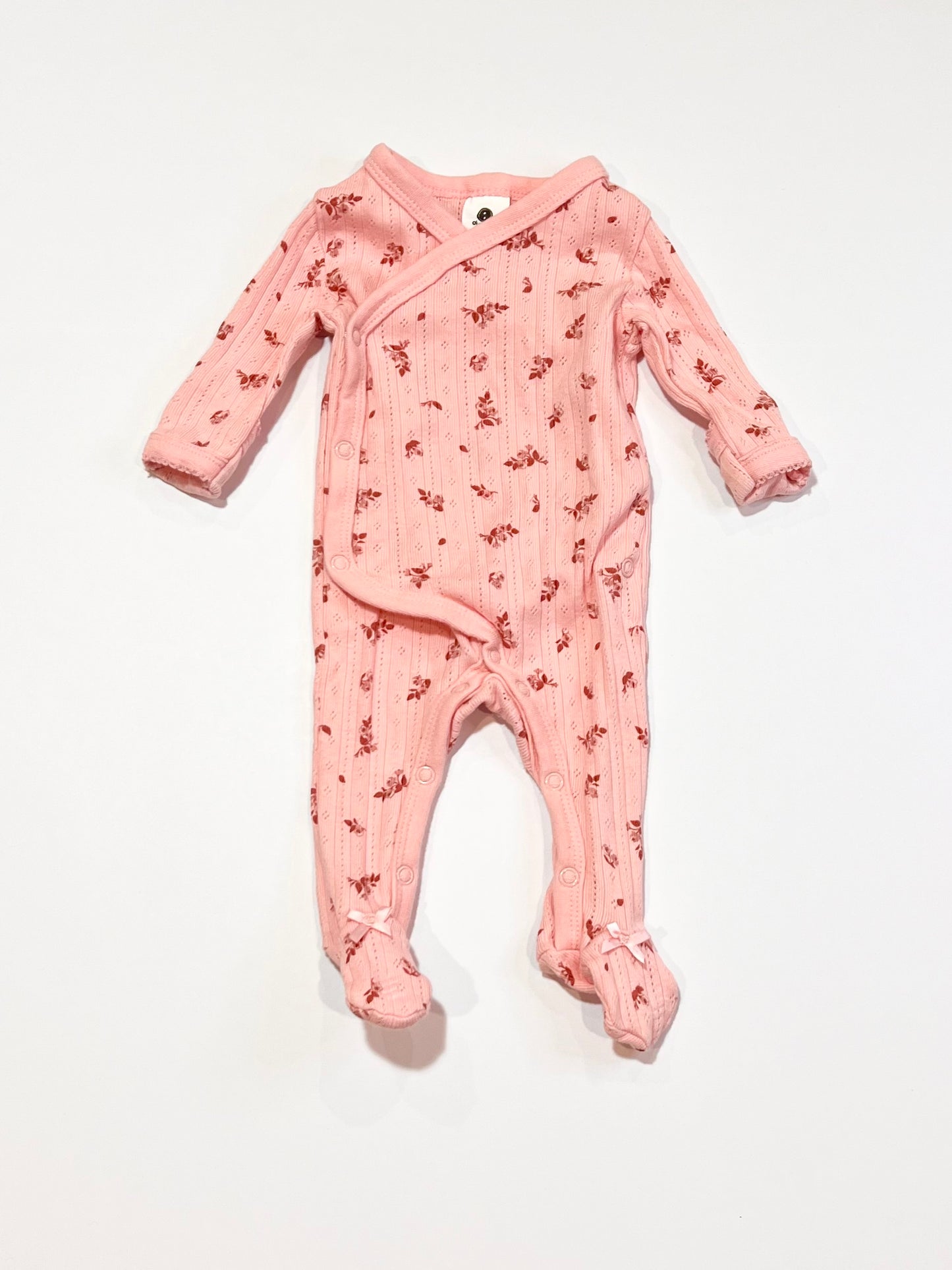 Pink ribbed onesie - Size 0000