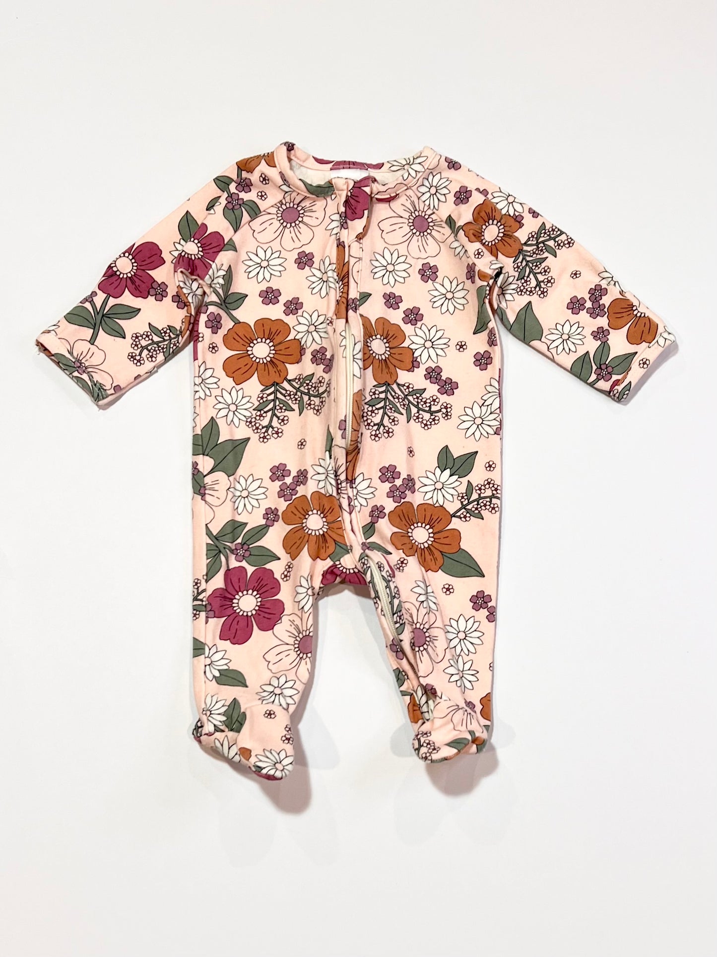Floral zip onesie - Size 0000