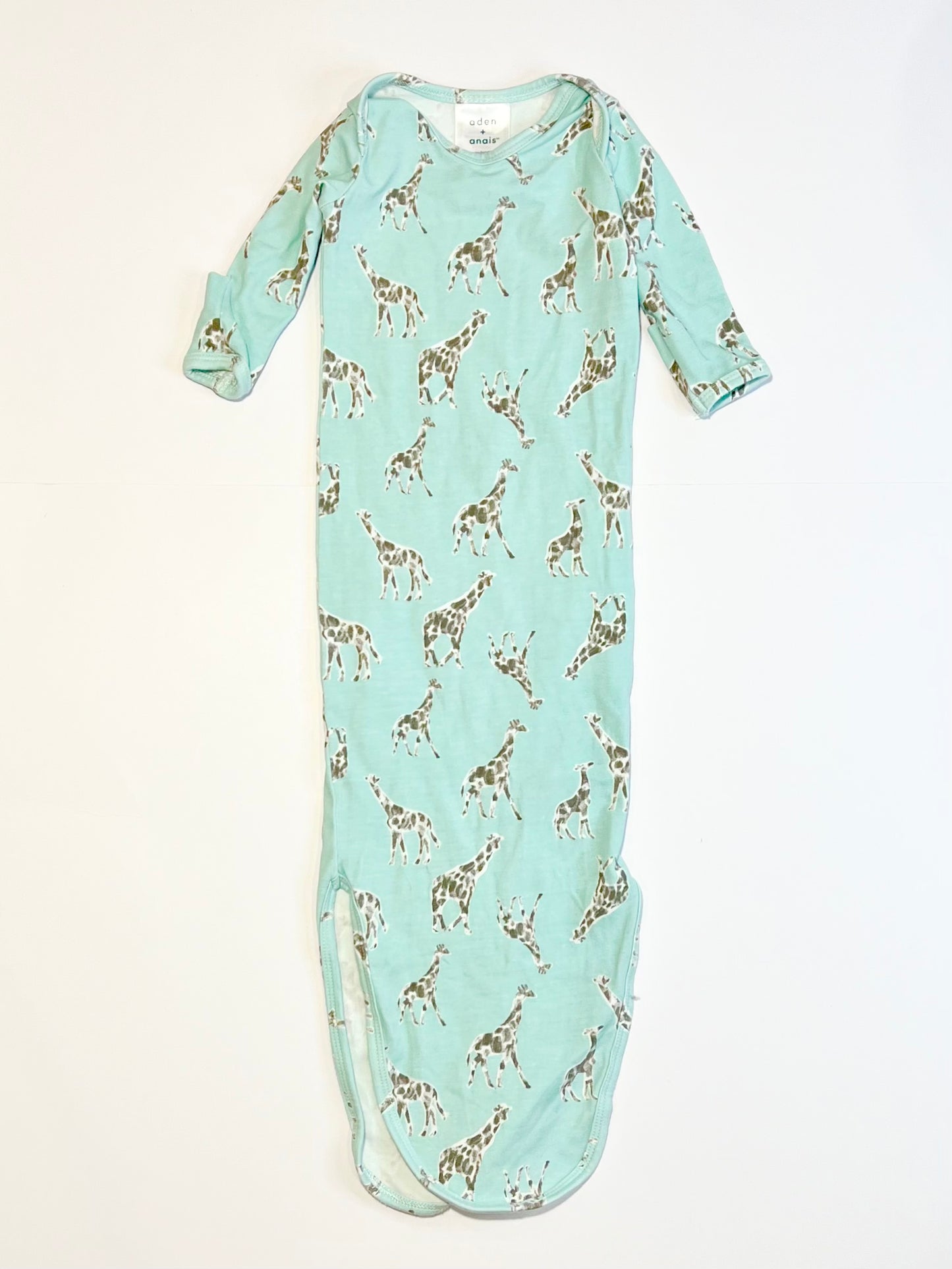 Green snuggle knit knotted gown - Size 0-3 months