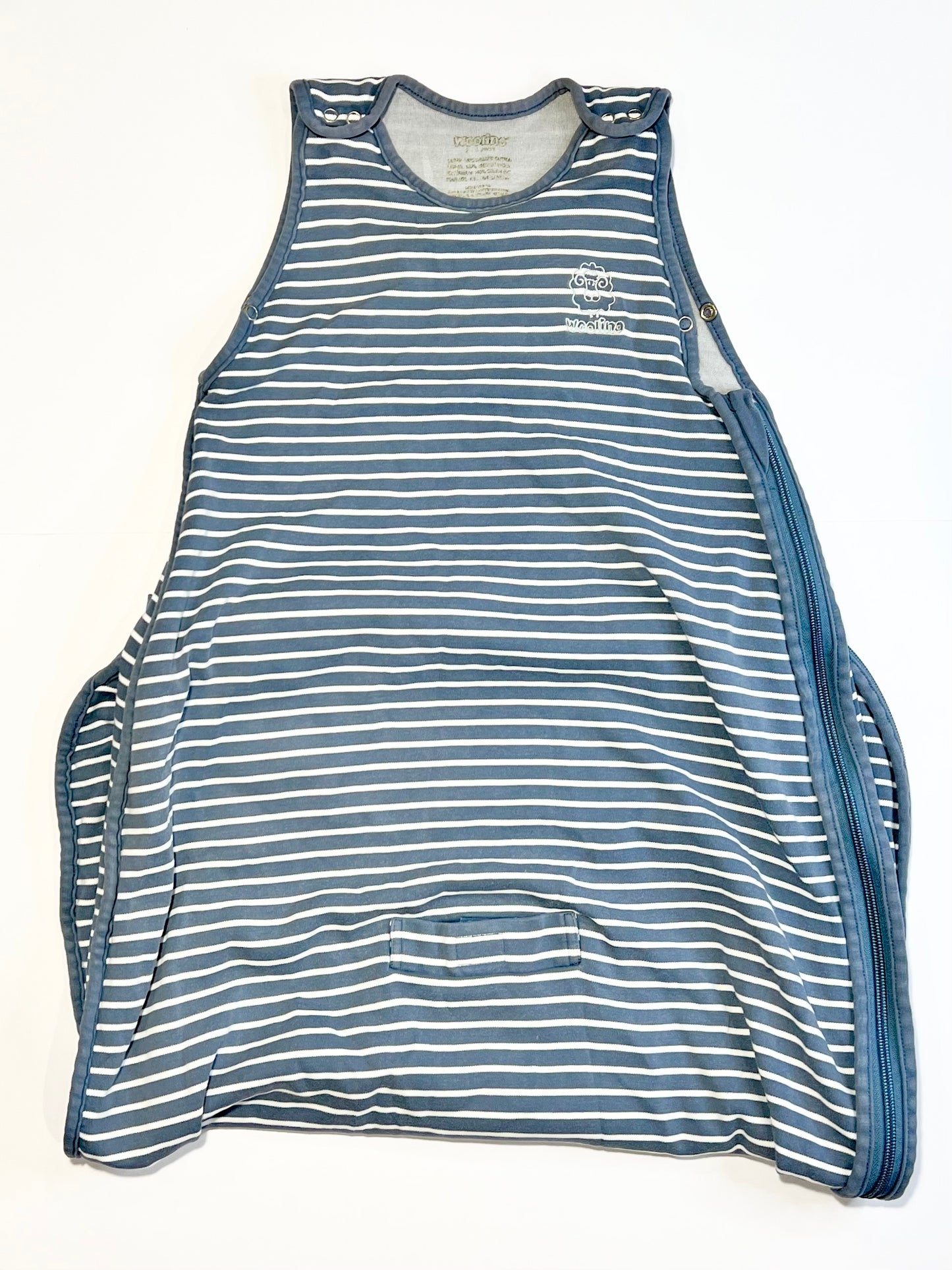Navy striped merino wool sleeping bag - Size 2-4 years