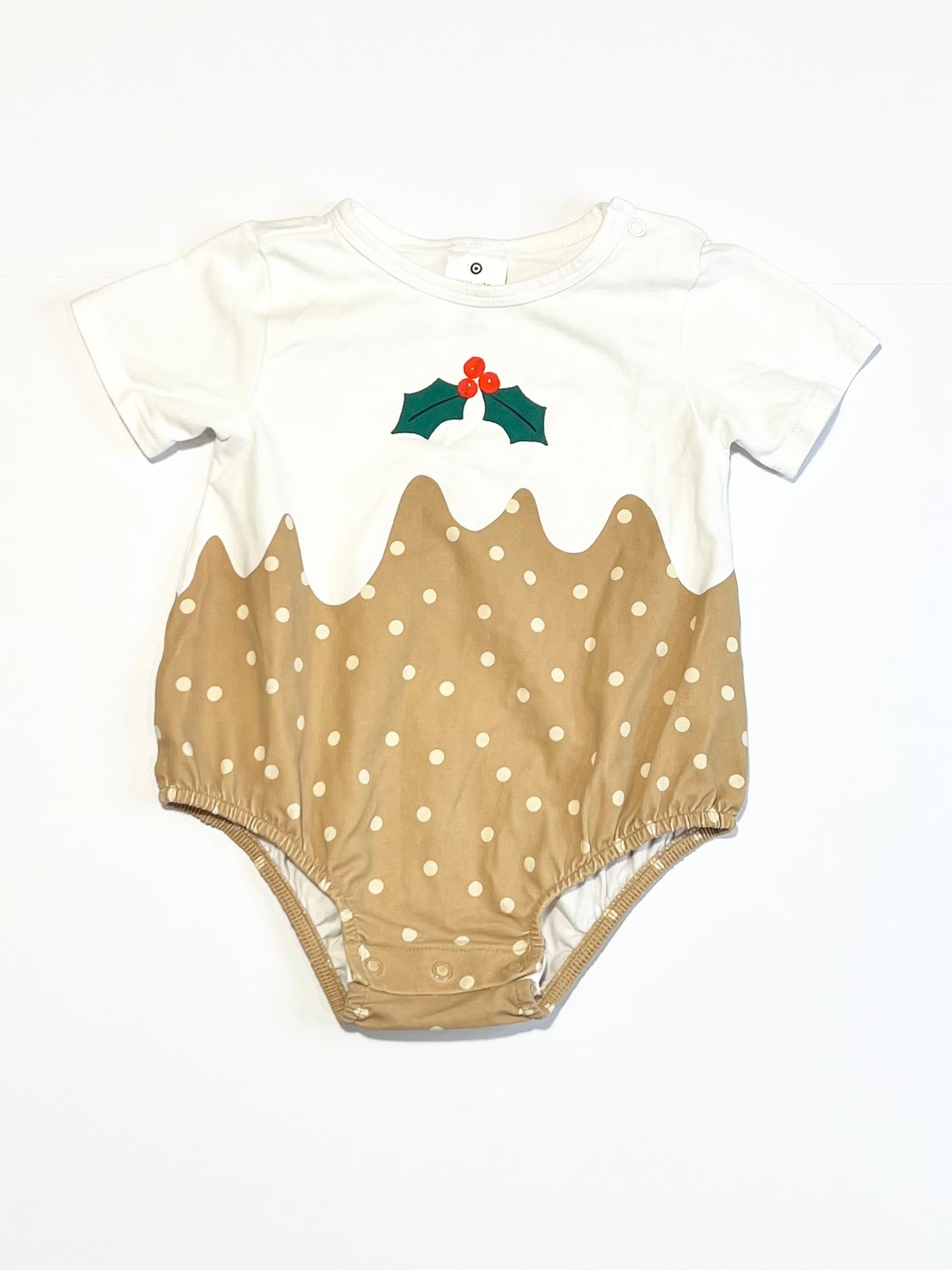 Christmas pudding bubblesuit -Size 00