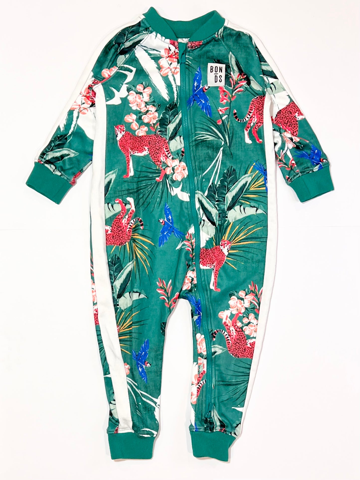 Green zip onesie - Size 2