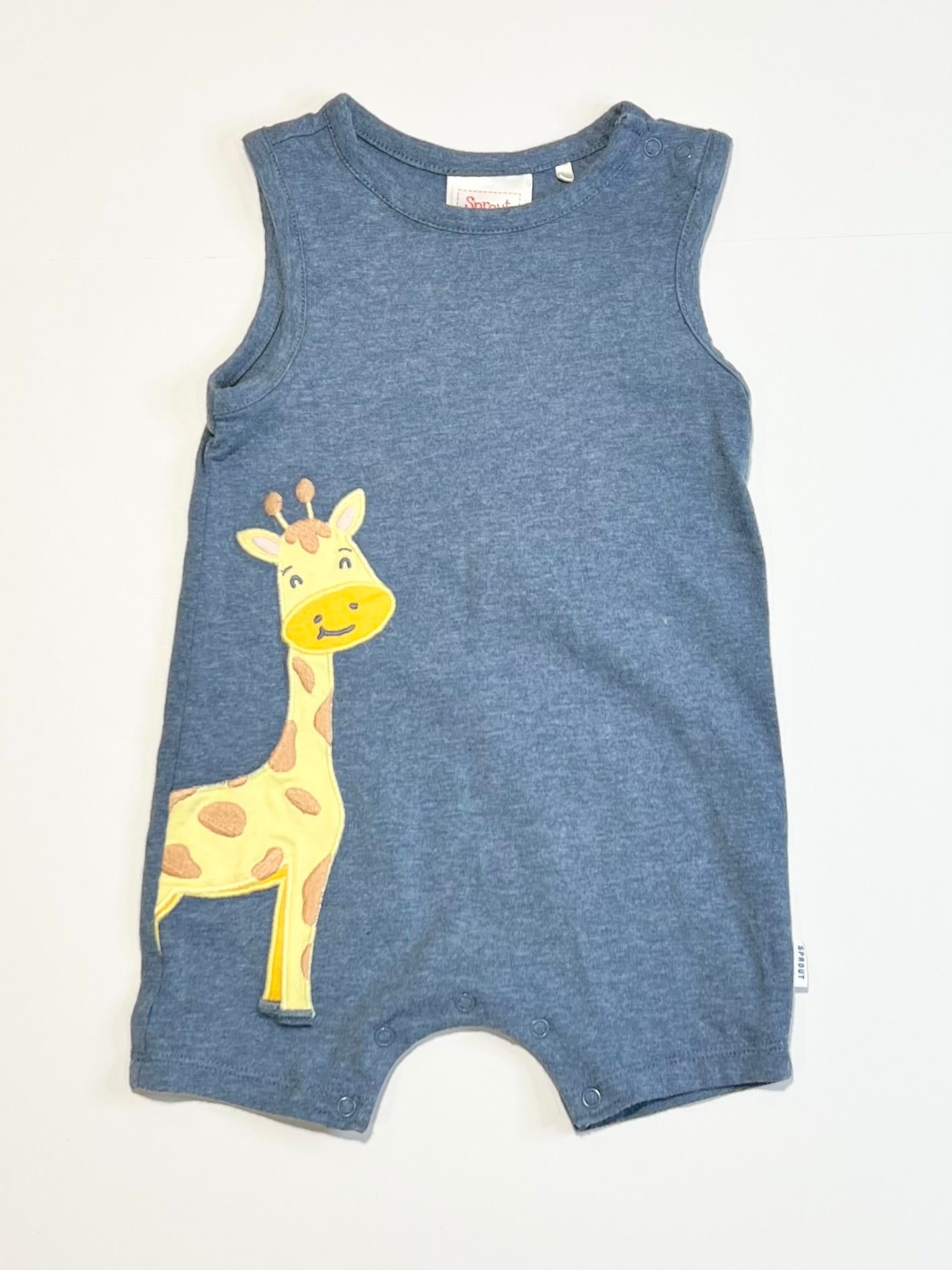 Grey giraffe romper - Size 00