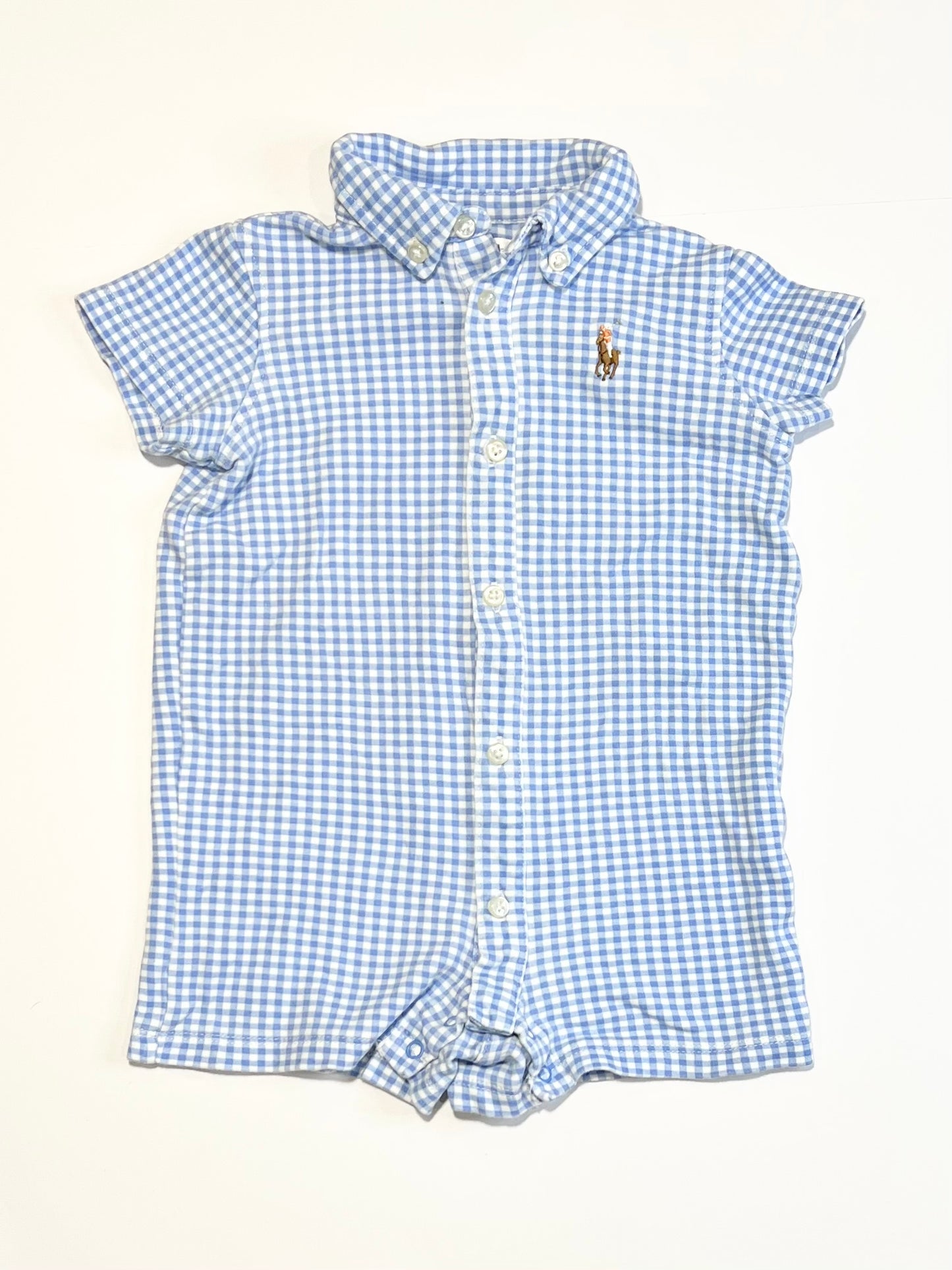 Gingham jersey romper - Size 00