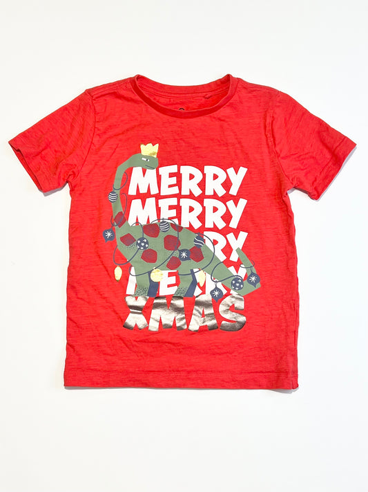 Christmas dino tee - Size 4