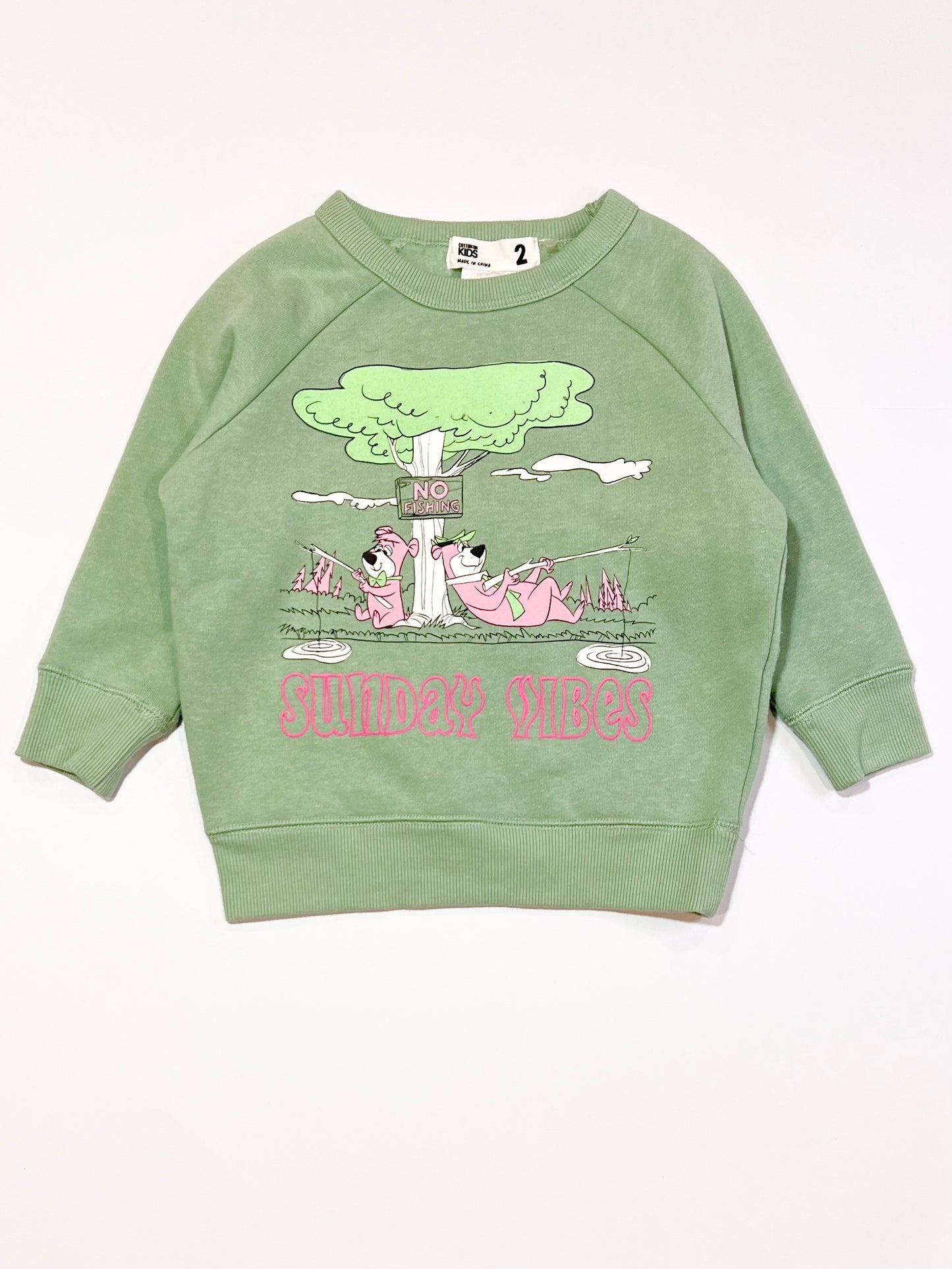 Green Yogi Bear sweater - Size 2
