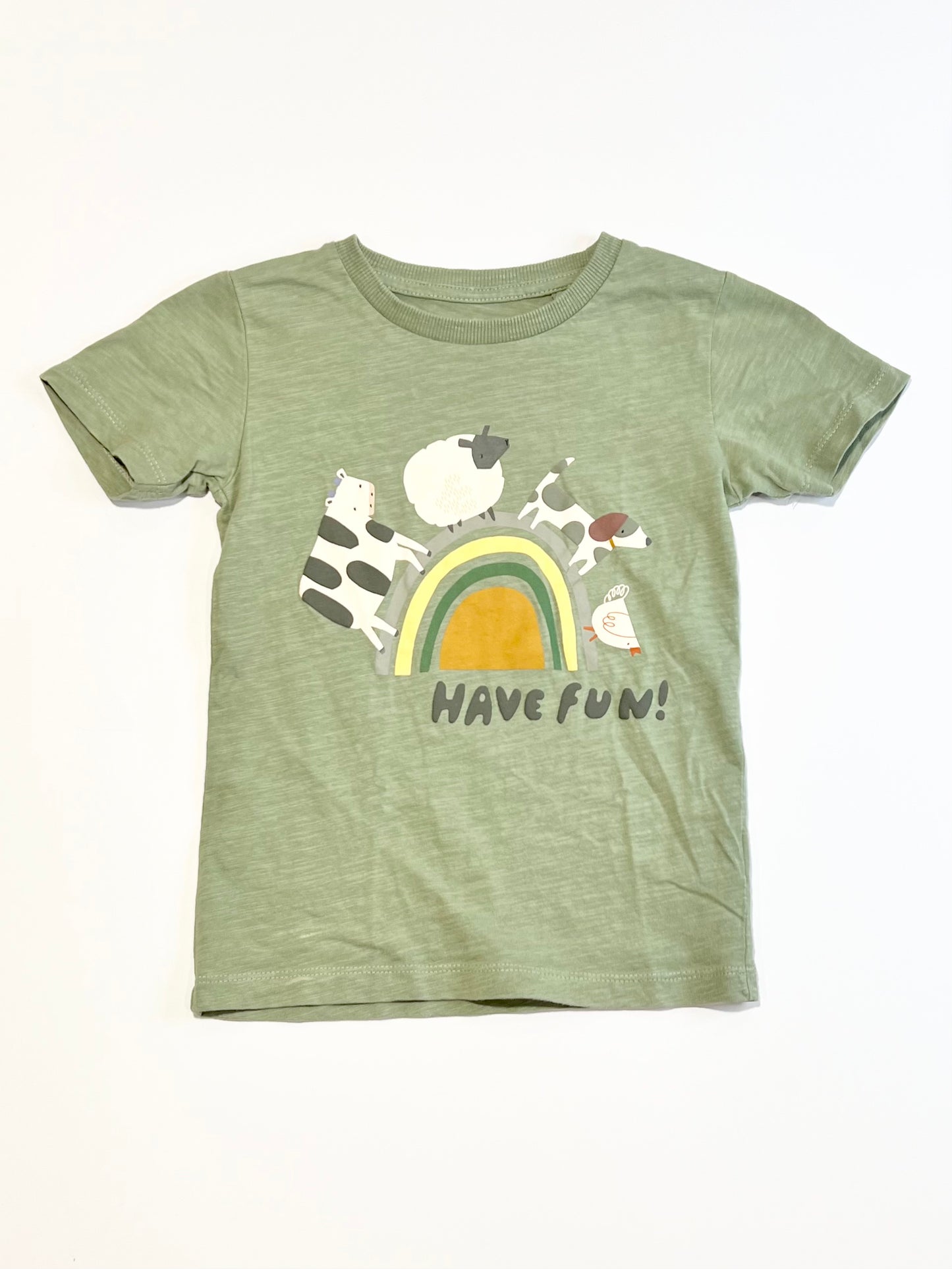 Green farm tee - Size 4-5