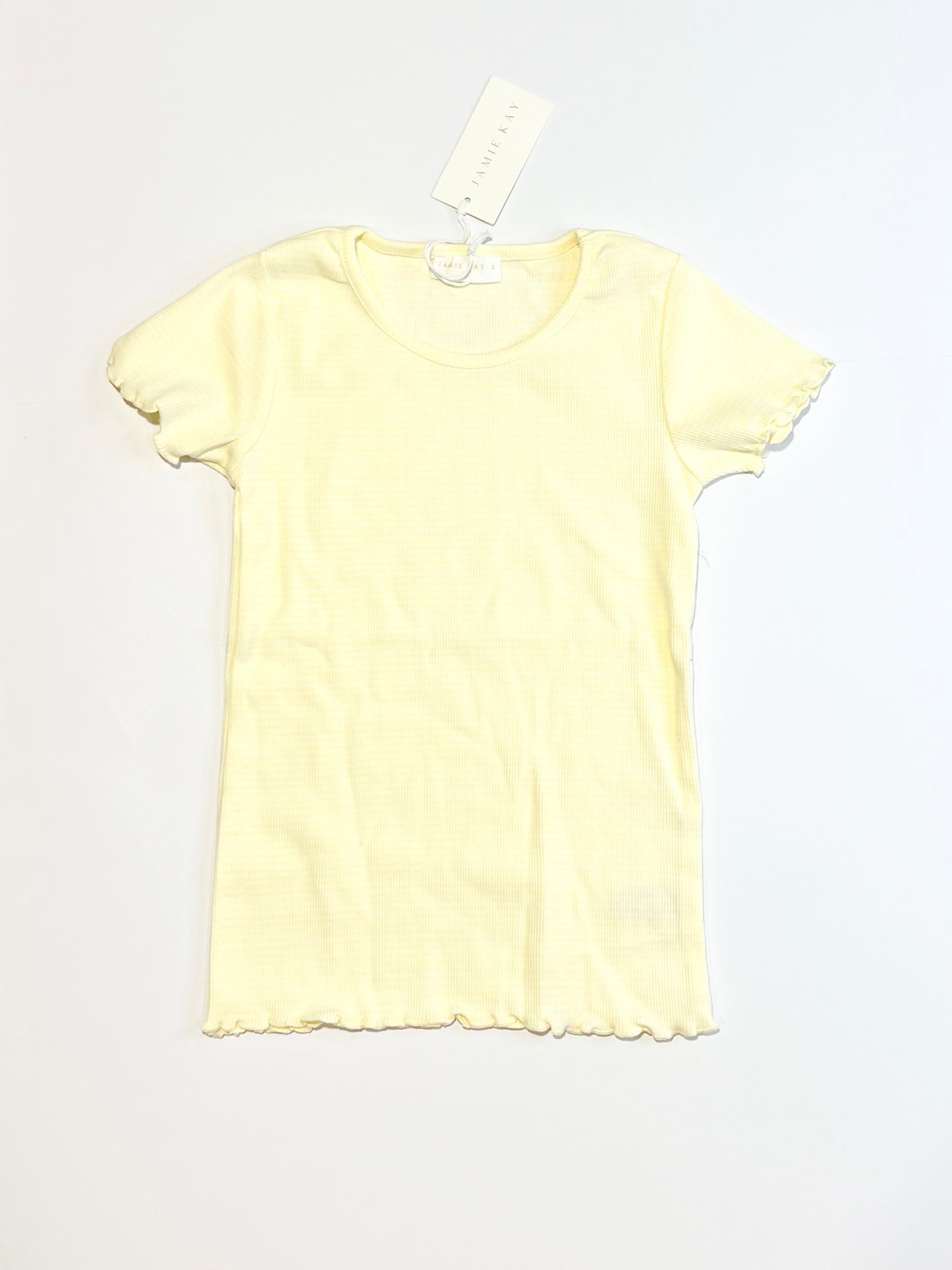 Yellow ribbed tee brand new - Size 4