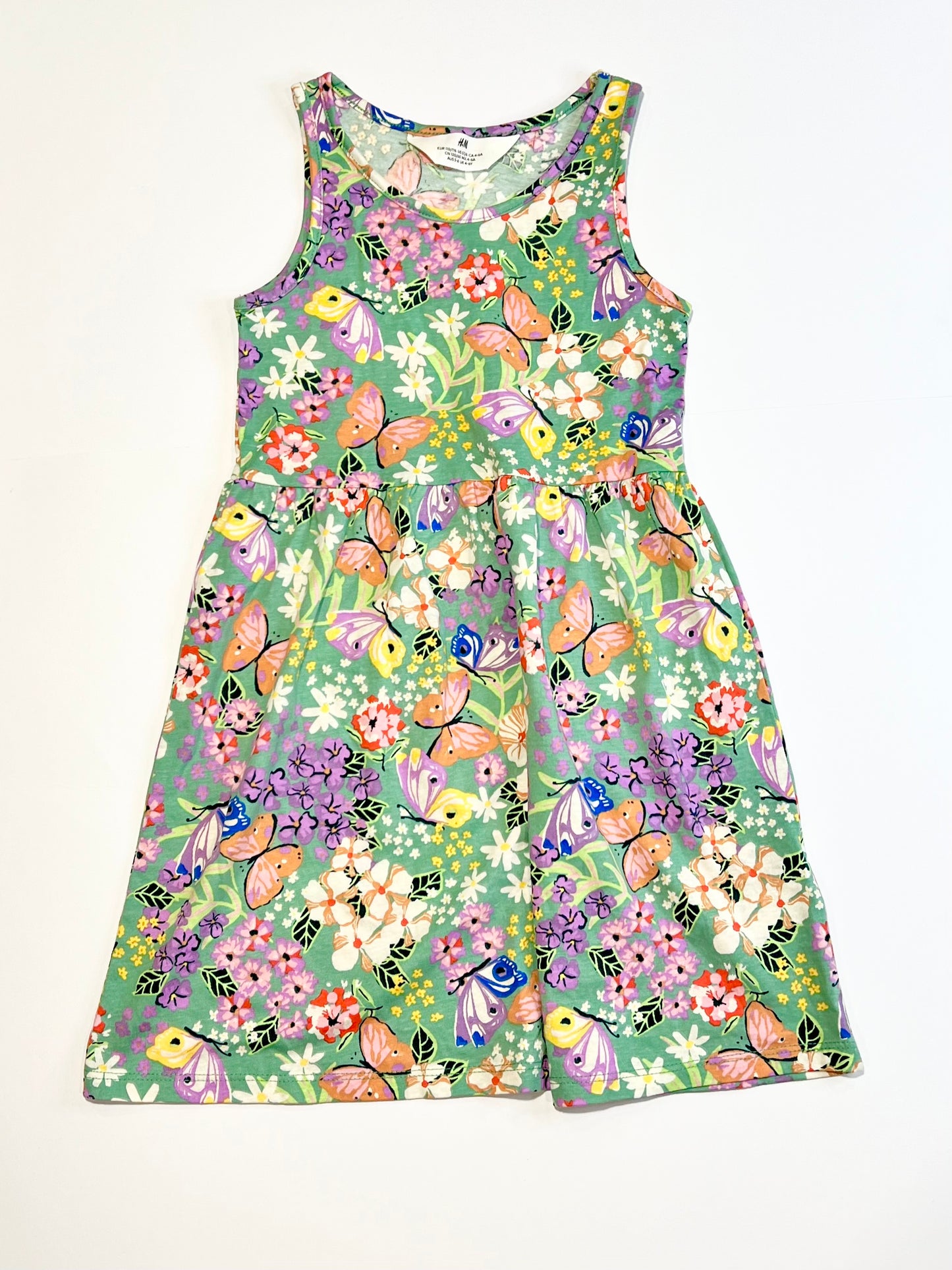Butterflies jersey dress - Size 4-6