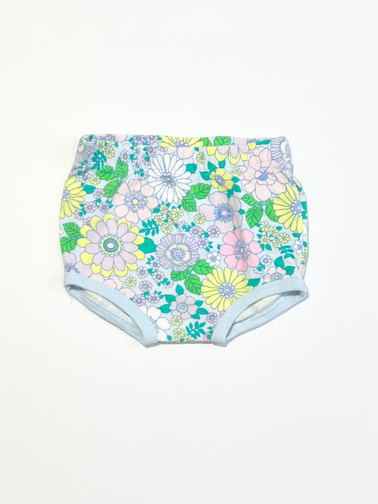 Floral jersey nappy cover - Size 00