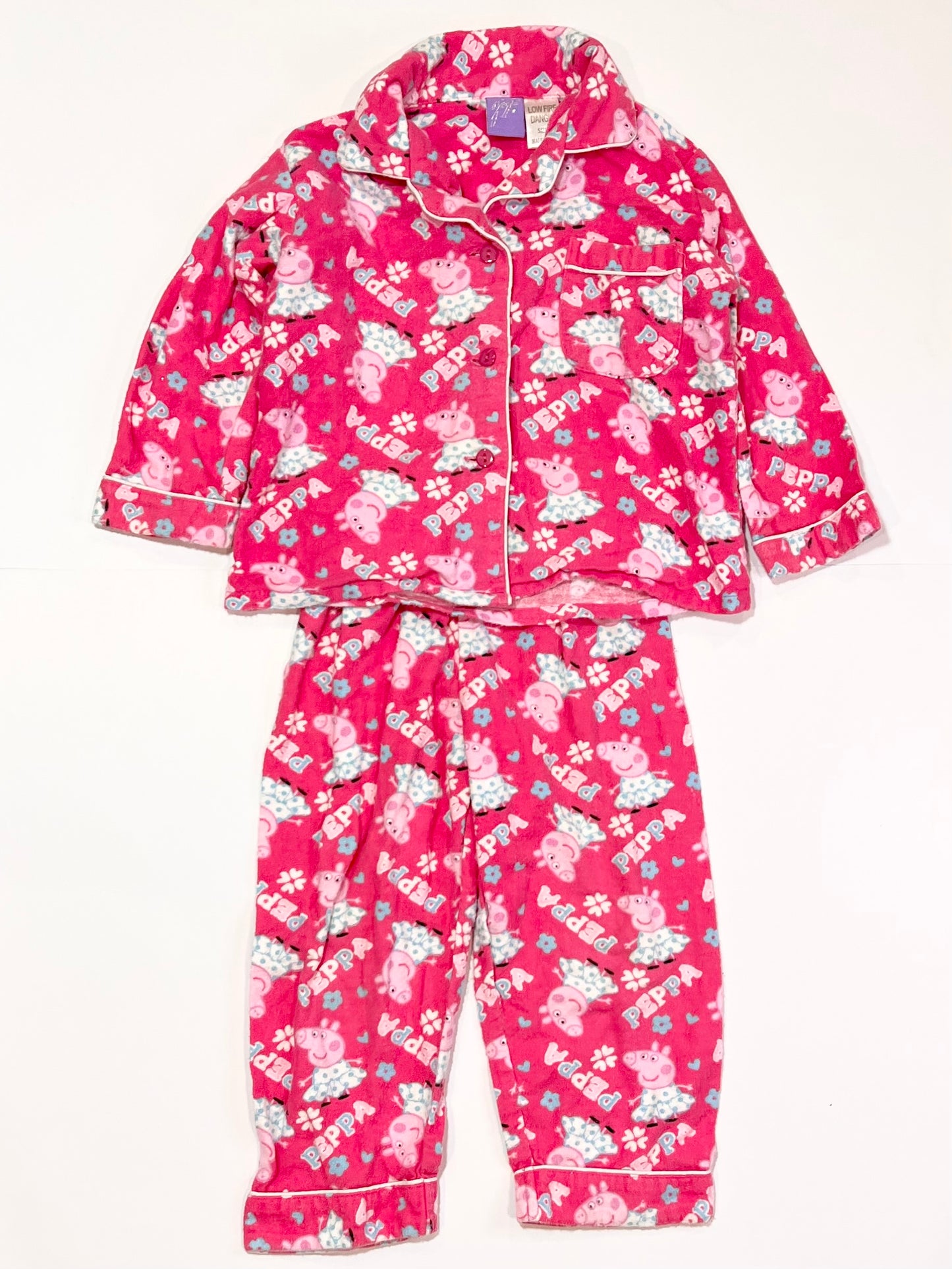 Peppa Pig flannelette pyjamas - Size 2