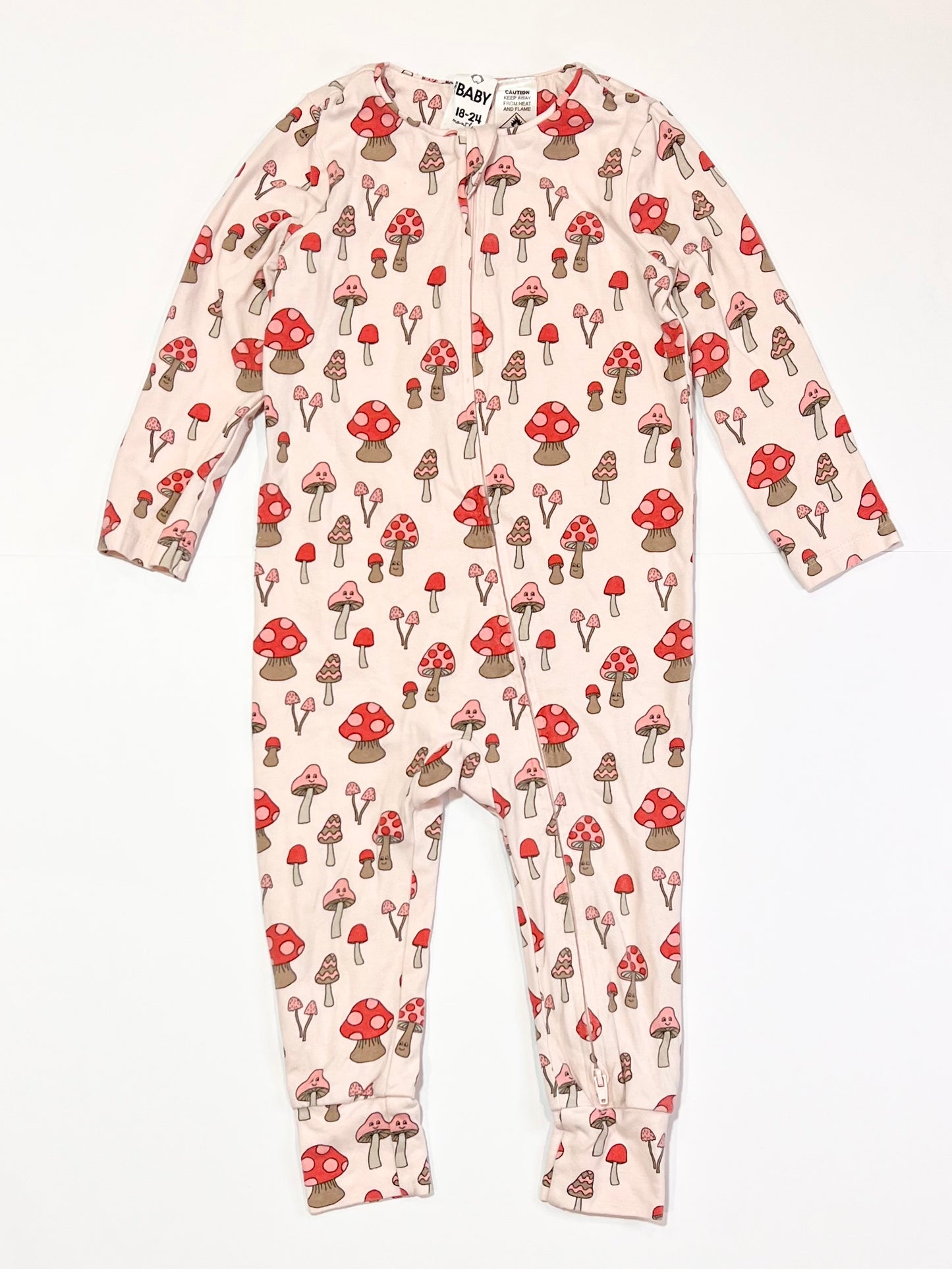Mushrooms zip onesie - Size 2