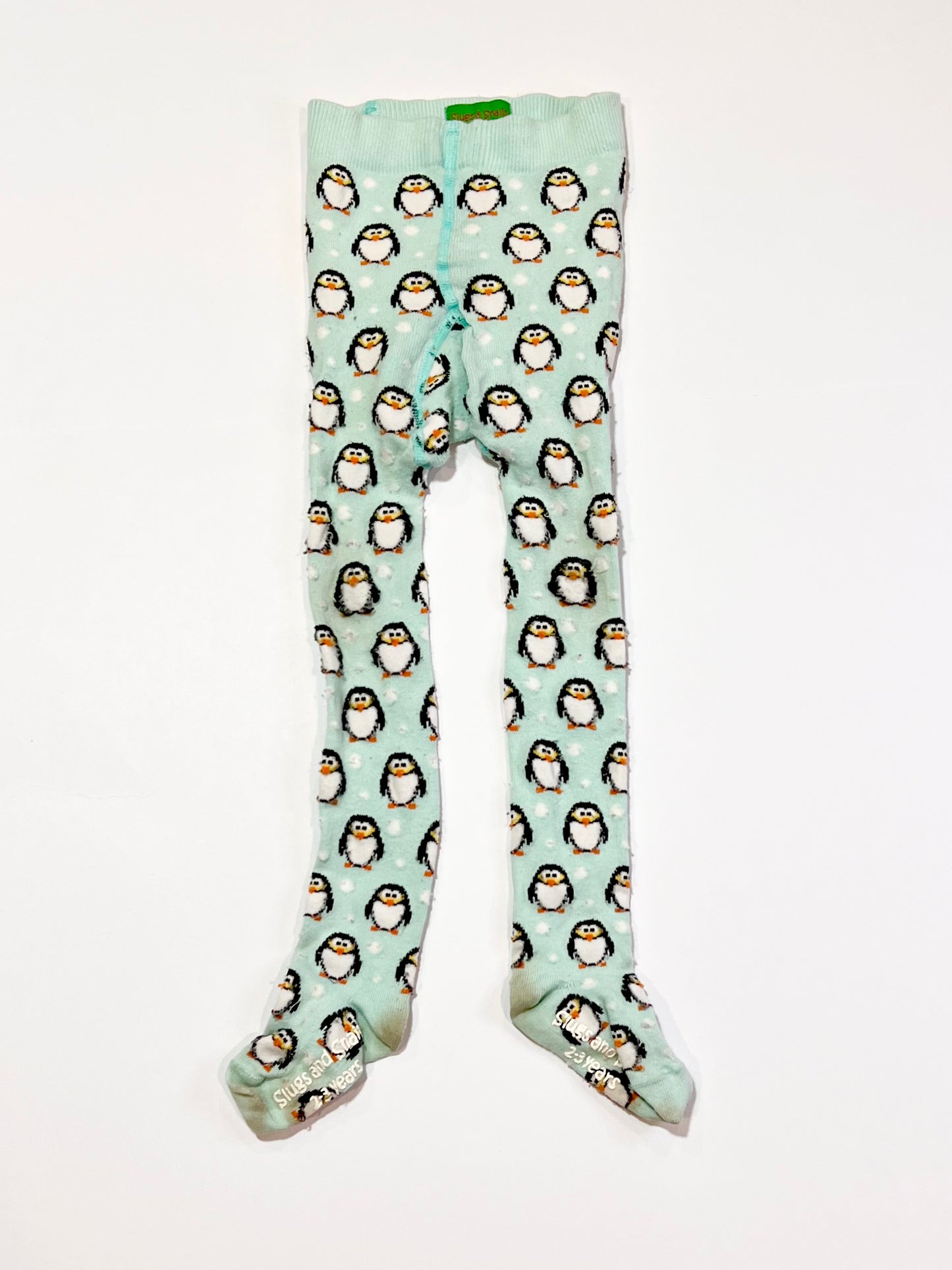 Green penguin tights - Size 2-3