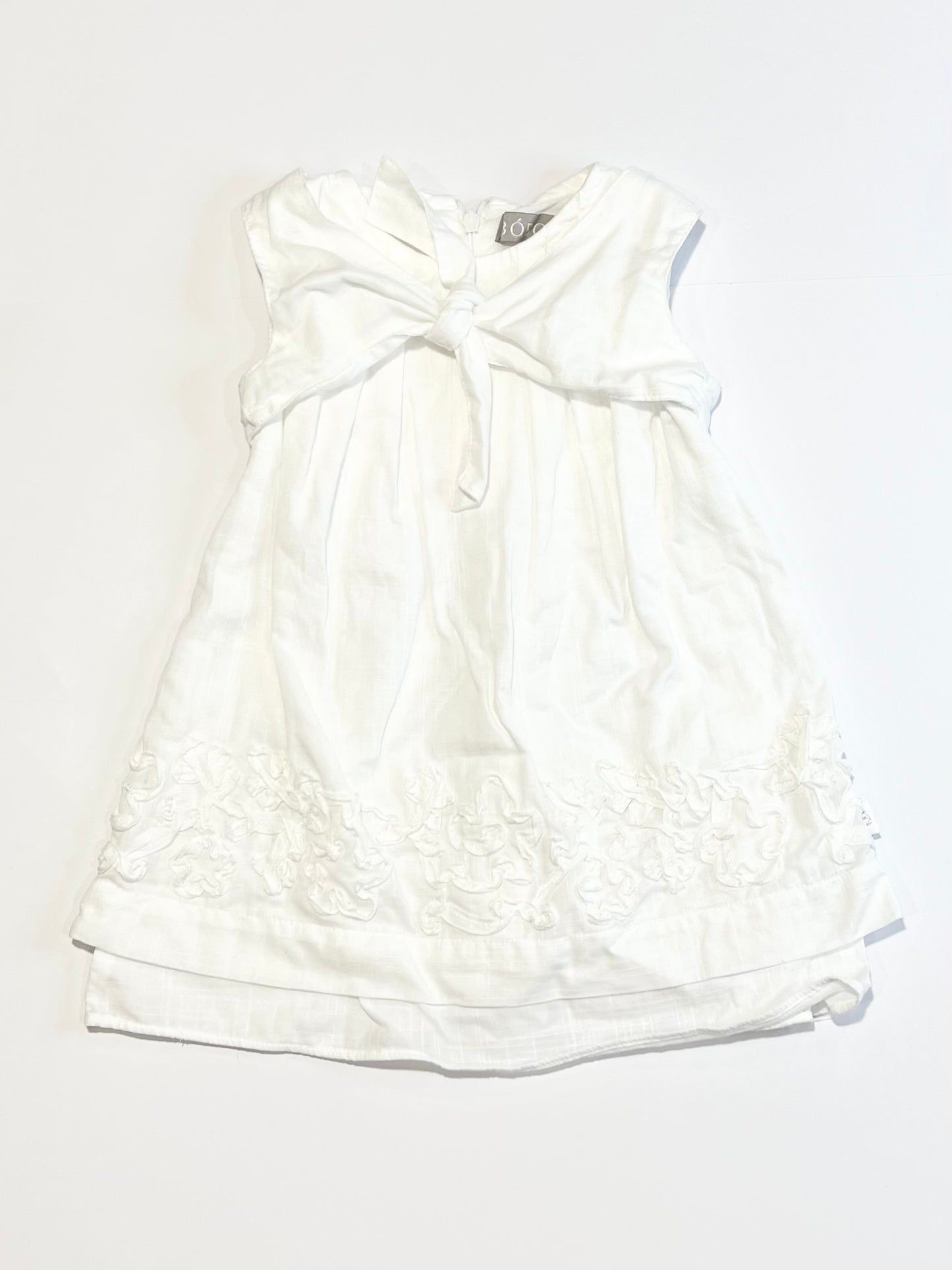 White cotton dress - Size 9-12 months