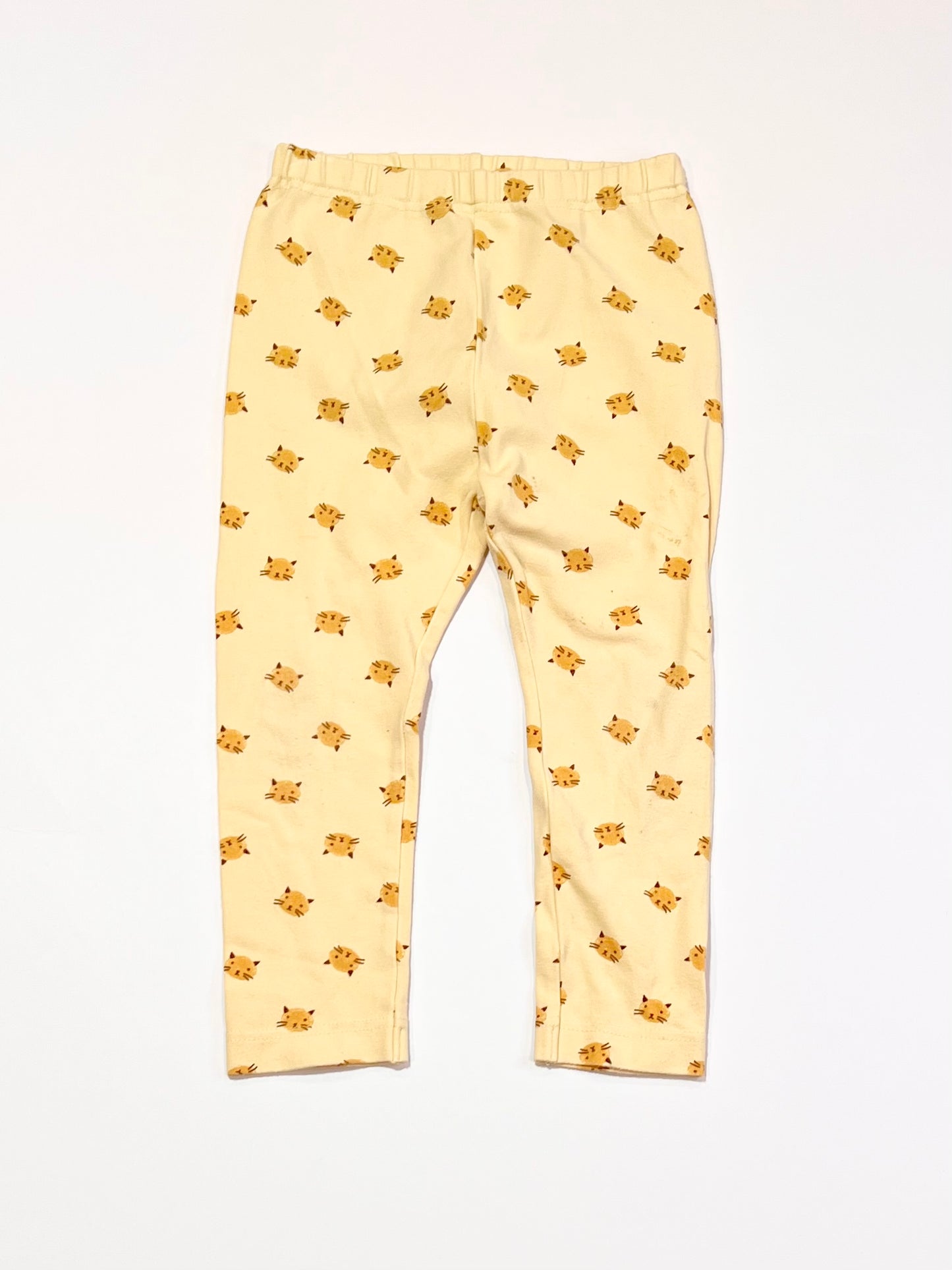 Yellow cats leggings - Size 2
