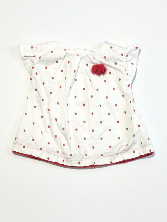 Cotton strawberry top - Size 4-6 months