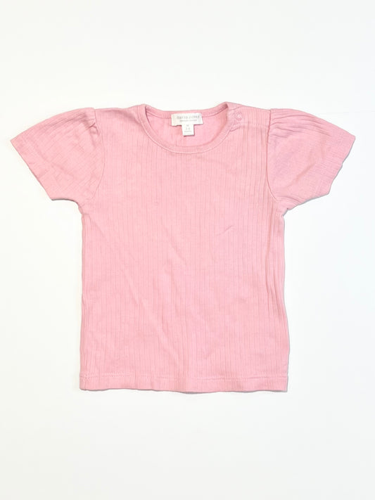 Pink ribbed tee - Size 00