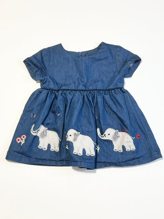Chambray elephants dress - Size 00