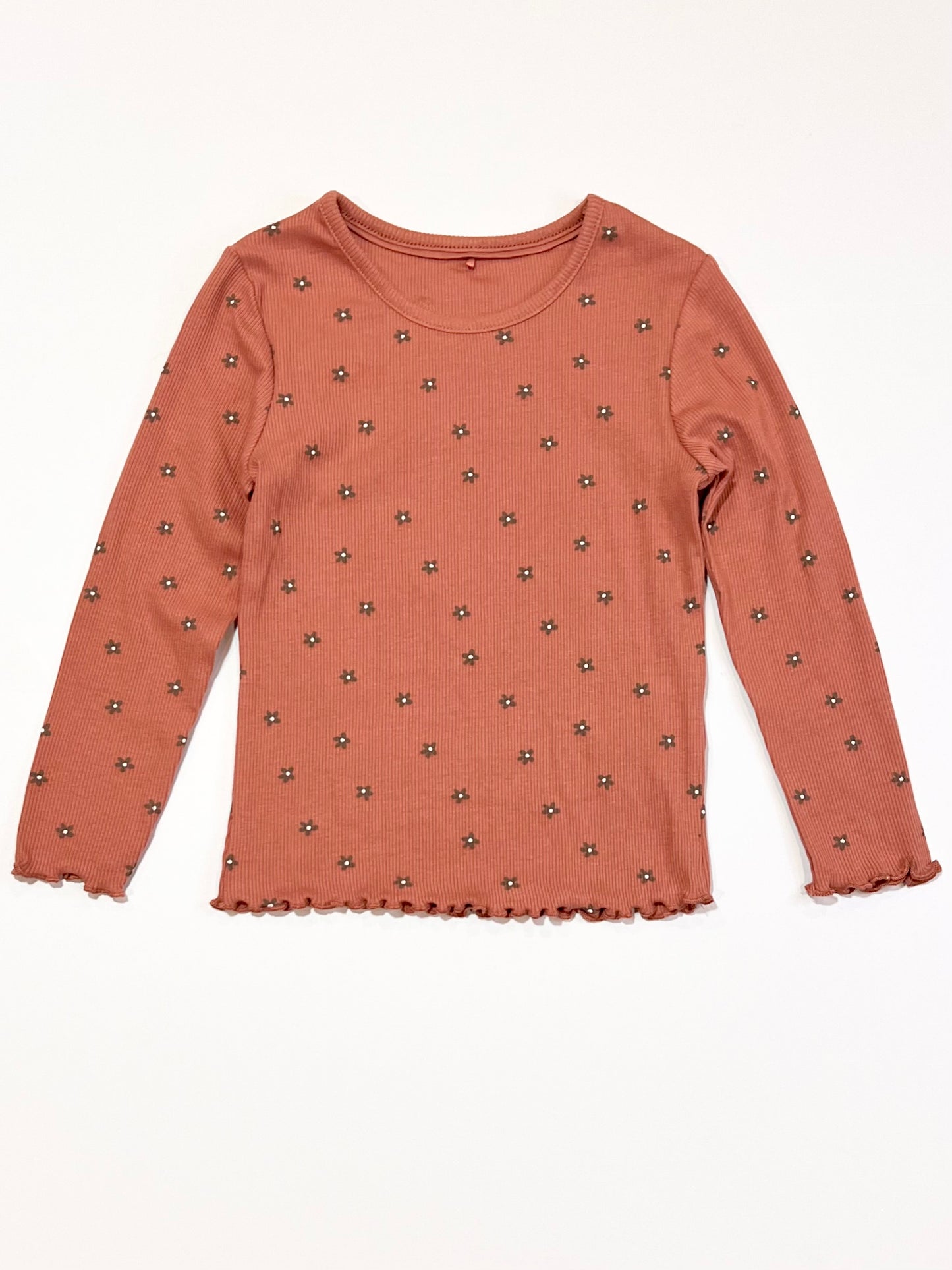 Floral ribbed top - Size 2-3