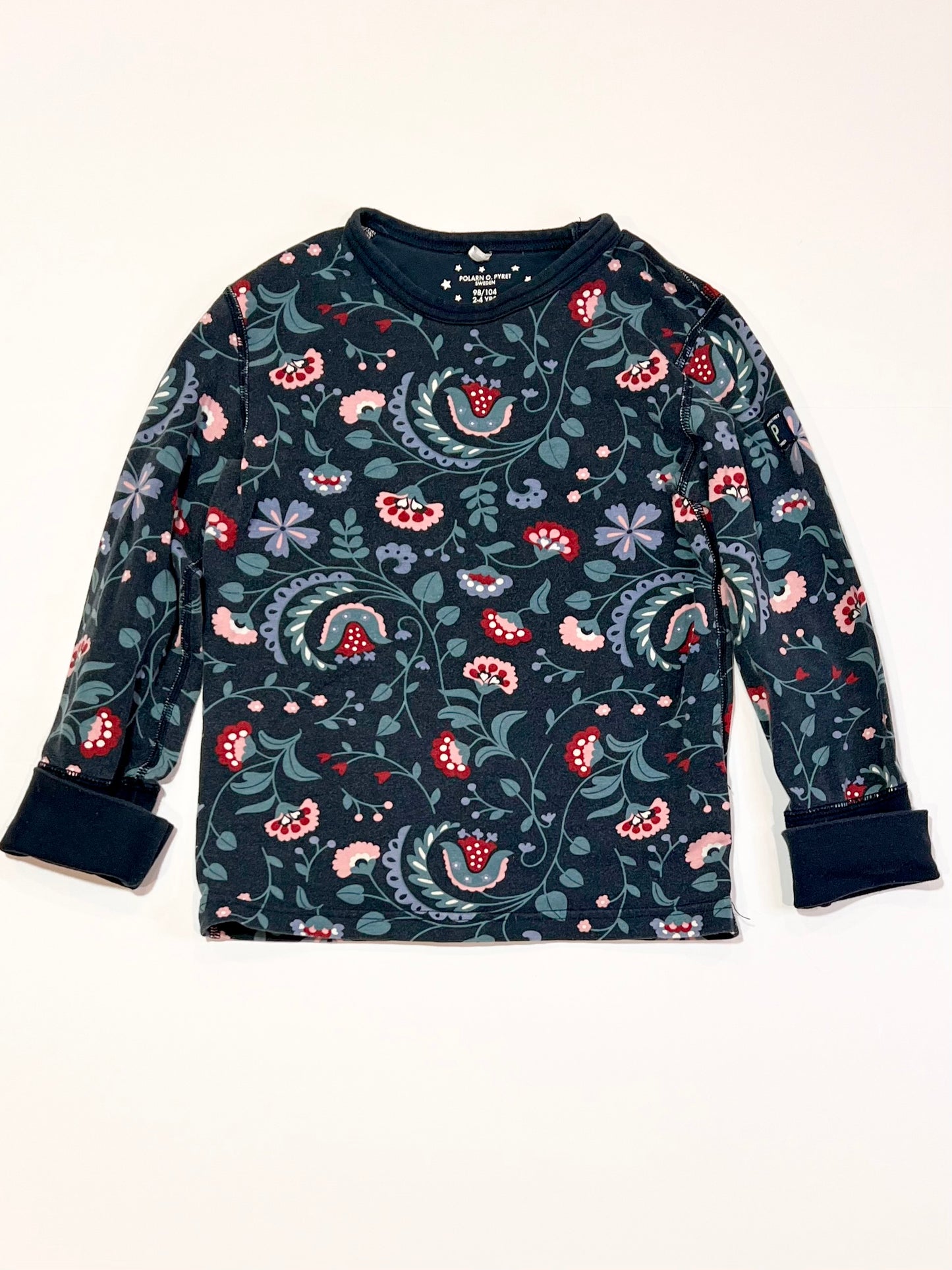 Navy floral top - Size 2-4 years