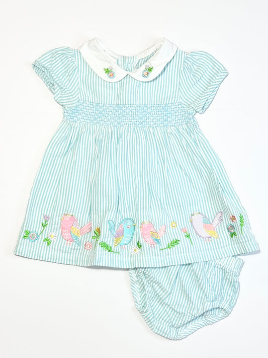 Seersucker birds dress - Size 00