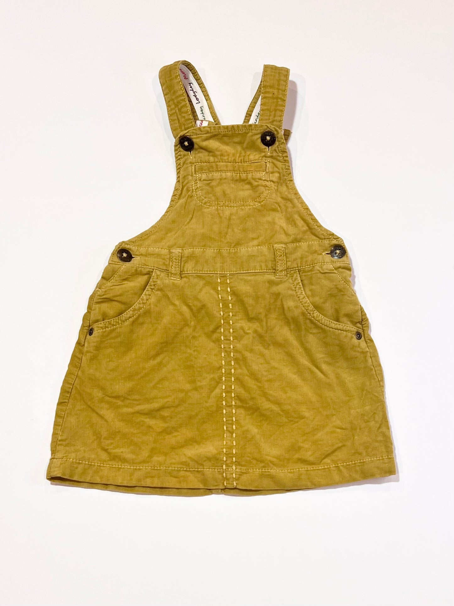 Green corduroy pinafore - Size 2-3