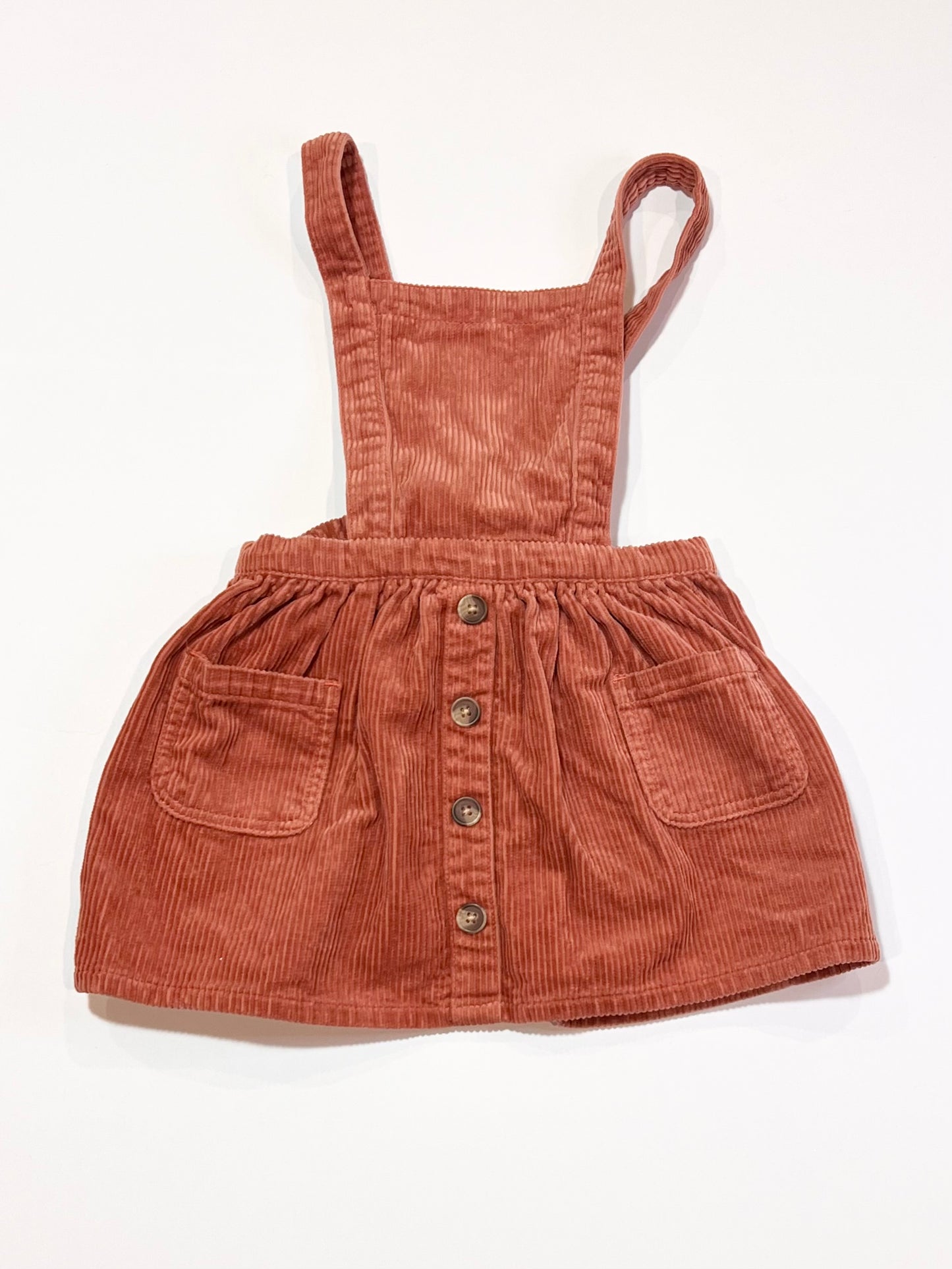 Earth red corduroy pinafore - Size 2