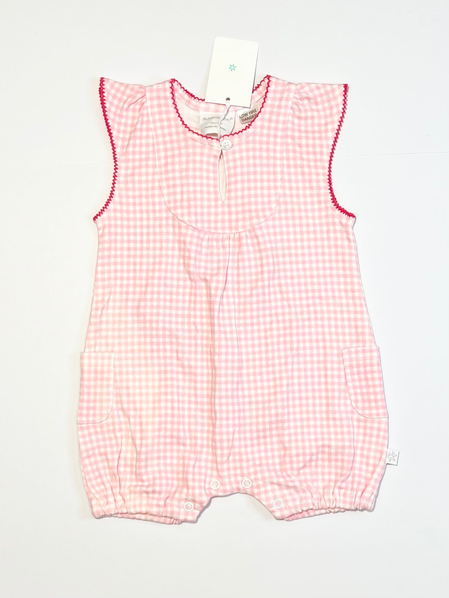 Ribbed gingham romper brand new - Size 00