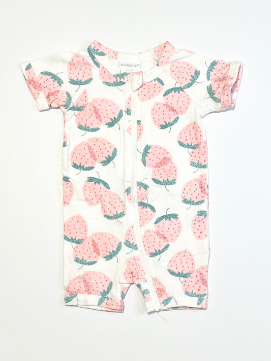 Strawberry zip romper - Size 00