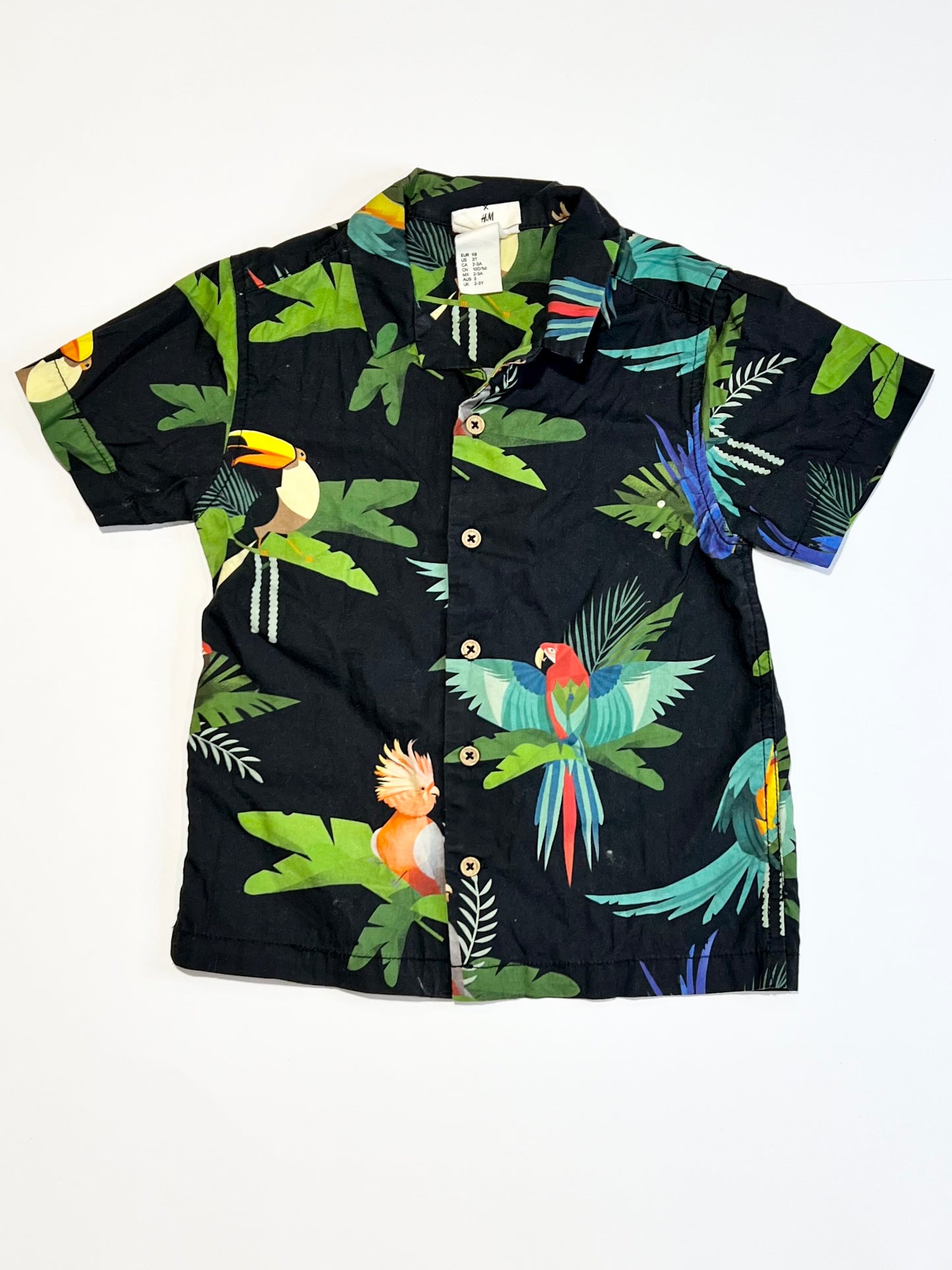 Leafy birds shirt - Size 2-3